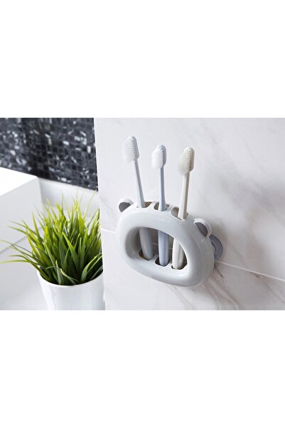 RenKris CosmoComf Wall Cosmetic Organizer, StickyMaxx Suction, Plastic, Grey