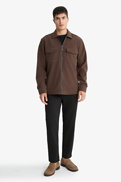 DeFacto Regular Fit Polo Neck Corded Fabric Velvet Shirt Jacket (25 Au)