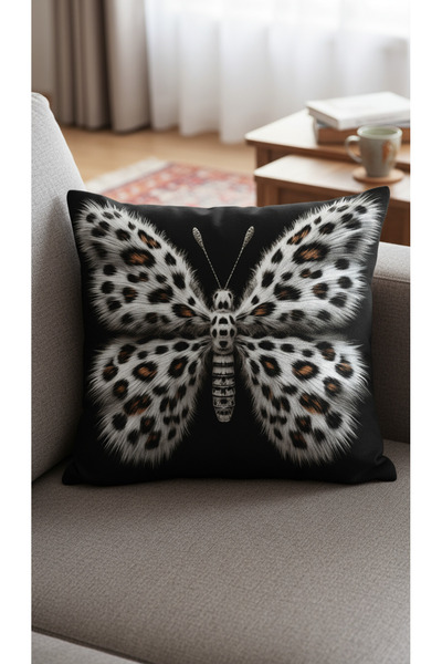 artwork KELEBEK BASKILI KETEN KUMAŞ KIRLENT KILIFI ( 1 ADET )