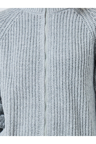 Styli Grey Regular Fit Zip Up Sweater