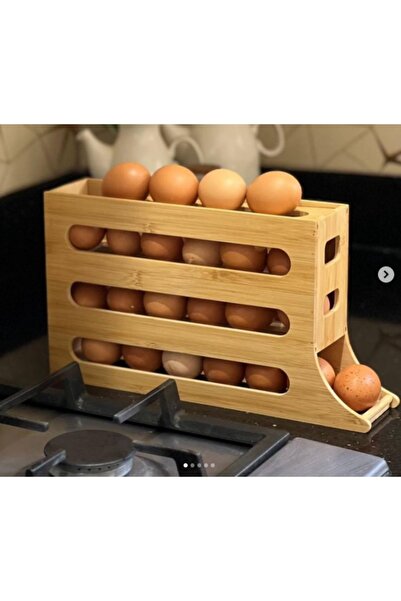ARVALE Kayan Sistem Bamboo Egg Rack – 4 Tier Egg Storage Stand