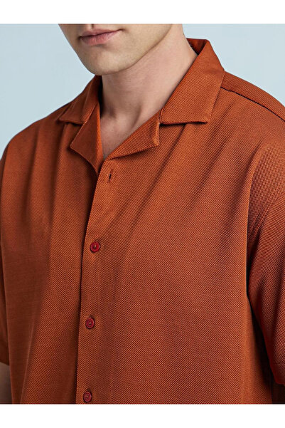 Dennis Lingo By Styli Men Textured Cuban Collar Relaxed Fit Shirt