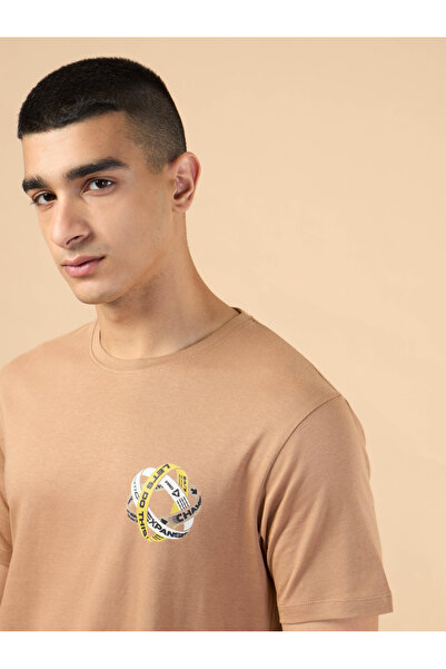 Cult By Styli Men Brown Graphic Print Short Sleeve T-Shirt