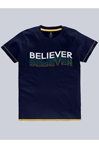 CODEZ By Styli Kids Navy Blue Graphic Print T-Shirt