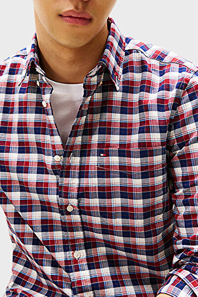 Tommy Hilfiger Pamuklu Regular Fit Uzun Kollu Ekoseli Gömlek Erkek GÖMLEK MW0MW40465 0QJ