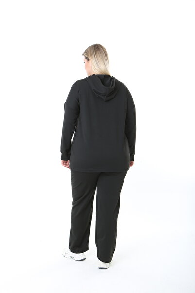 XL Modam Costum de mărime mare, imprimat cu piatră neagră, cu două piese