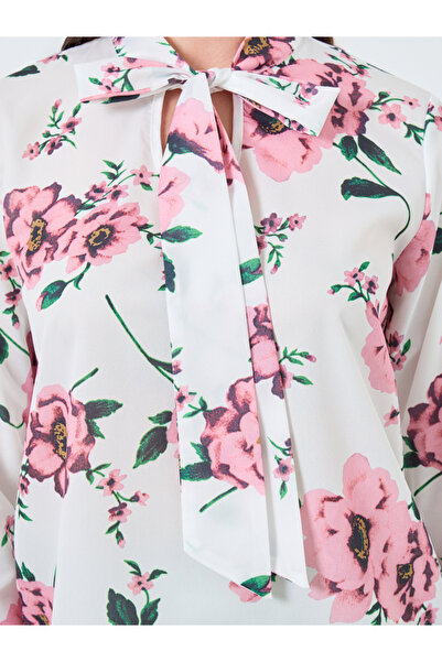 Take Two By Styli Flower Printed Bow Detail Neck Top