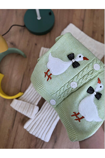 kokosh _ kidss burcu sapmaz Girl's Cape Duck Knitwear Jacket and Pants Set