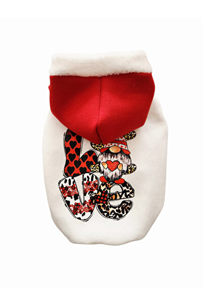 atelyu Cat Dog Outfit Christmas Printed White Sweatshirt