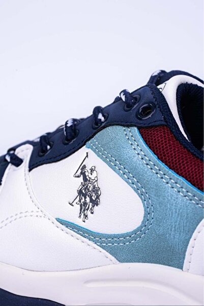 U.S. Polo Assn. Women's Sneaker Shoes White Blue