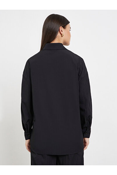 Styli Black Long Sleeve Wrap Shirt