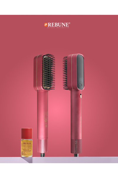 Rebon Professional Thermal Hair Straightening Brush RE-2181 - 110W (Deep Pink)