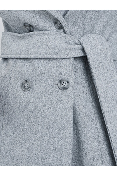 Styli Grey Regular Fit Wool Like Double Breasted Coat
