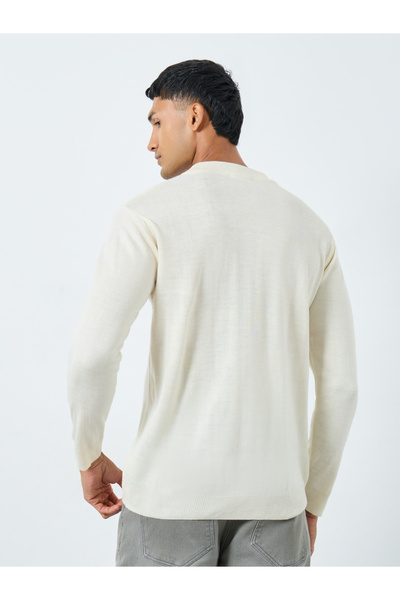 Styli Off White Regular Fit Sweater