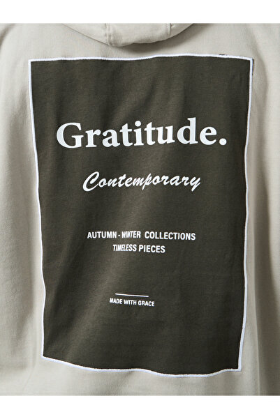 Styli Khaki Printed Oversized Hoodie