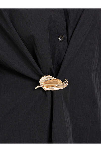 Styli Black Long Sleeve Wrap Shirt