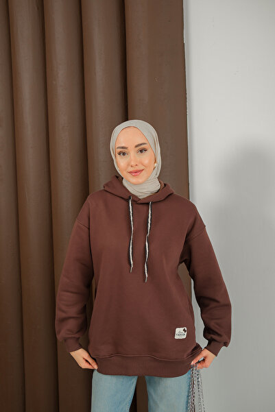 LOCCO Hanorac cu detaliu Arma pentru femei, maro