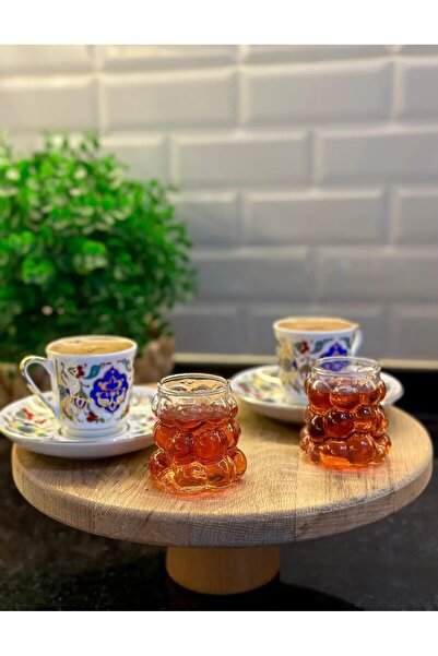 Lilya Home 6'lı Üzüm Bardak Seti, Bubble Bardak, Shot Bardak, Kahve Yanı Sunum Bardağı Mini