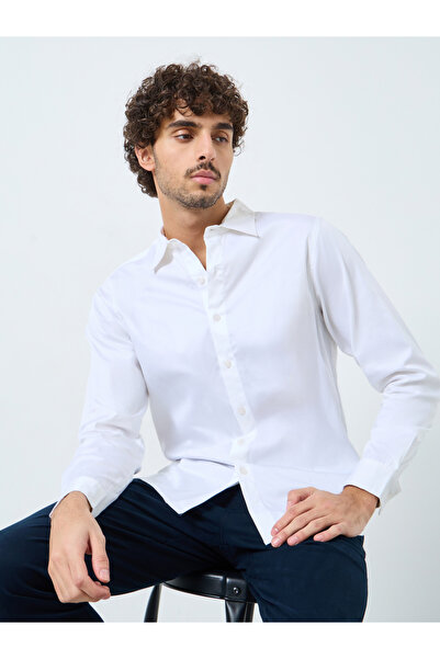 Styli Satin Slim Fit Tailored Long Sleeve Shirt