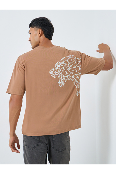 Styli Back Tiger Print Oversized T-Shirt