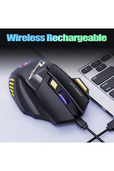 Apera iMCE GWX7 Kablosuz Şarjlı RGB Gaming Mouse Sessiz Tık Oyun Faresi 3200DPI 7 Tuş
