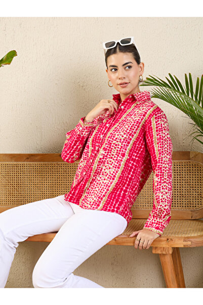 Uptownie By Styli Red Printed Long Sleeve Shirt
