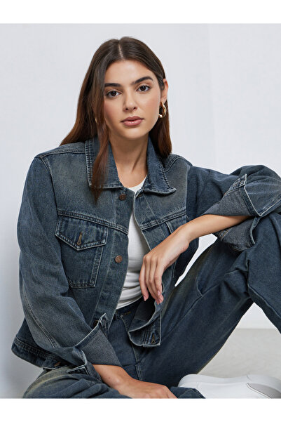 Styli Regular Fit Denim Jacket with Pockets