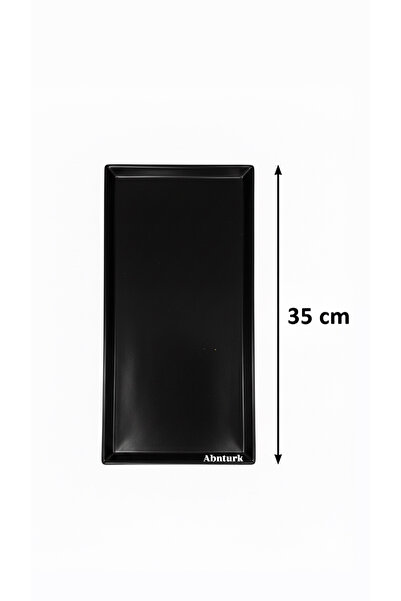 abnturk 1 adet siyah renk sunum tepsisi 35x18 cm Kırılmaz Ultra Dayanıklı Ser...