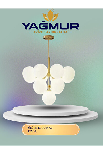 YAĞMUR AVİZE AYDINLATMA KLASİK GLOP CAMLI E/27