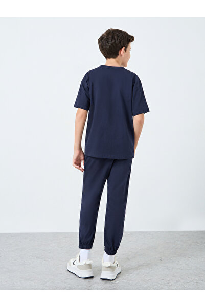 Styli Teens Blue T-Shirt and Badge Detail Joggers Set