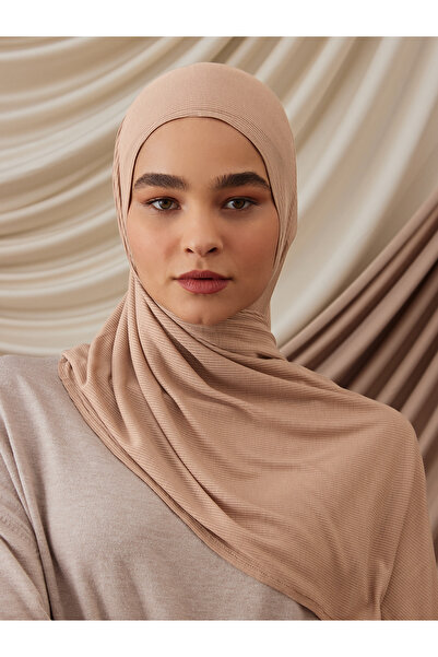Femple Modest Small Bamboo Corded Fabric Shawl |   Color: Hot Stone |   Size:...