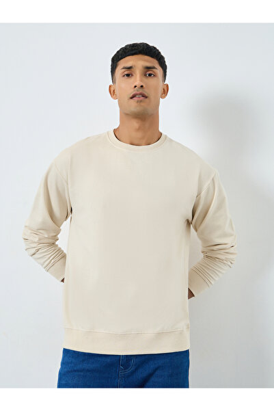 Styli Eco-Earth Relaxed Fit Back Puff Print Sweatshirt