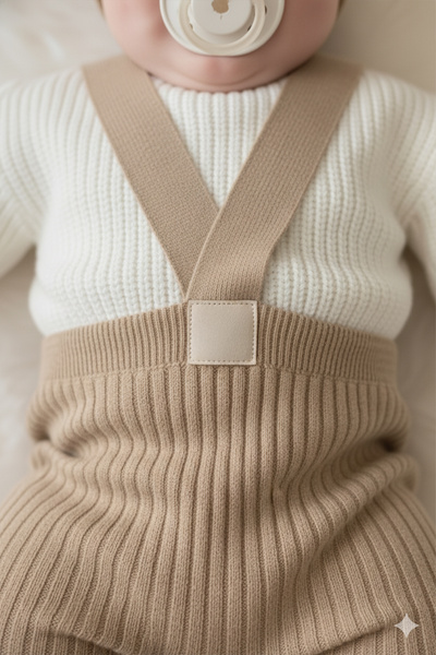 LilJoy Baby Sweater Salopet and Beanie Set – 3-Piece Knitwear Winter Set