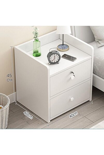 KEKE Home Bedside Storage Cabinet With Drawer And Shelf