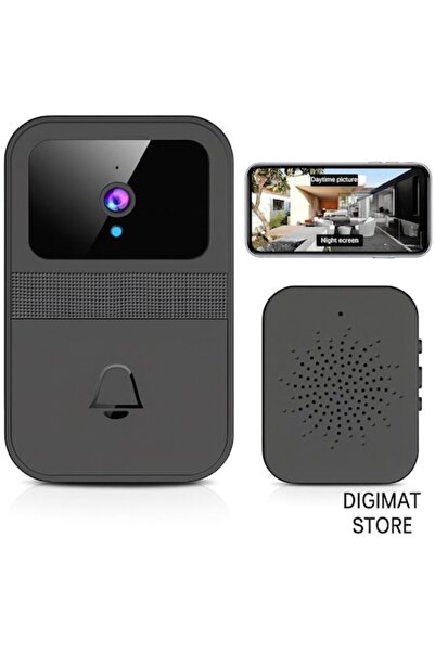DIGIMAT STORE DIGIMAT Wi‑Fi Smart Video Doorbell 480P HD, Night Vision, Two‑Way Audio, Voice Changer, 38 Tones