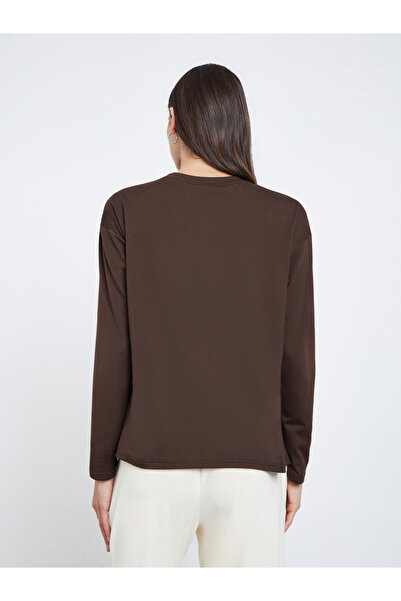 Styli Brown Boxy Long Sleeve T-Shirt