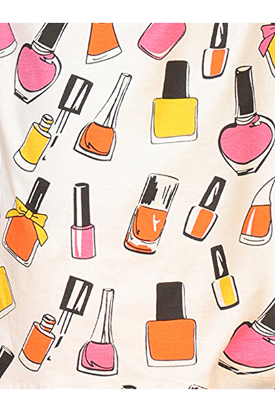 Anthrilo By Styli طقم تي شيرت وبنطال قطني مطبوع عليه طلاء أظافر للبنات