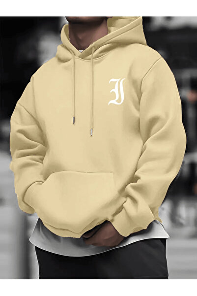 Flow touch Minimalist Hoodie with the Letter'J' in Gothic Font