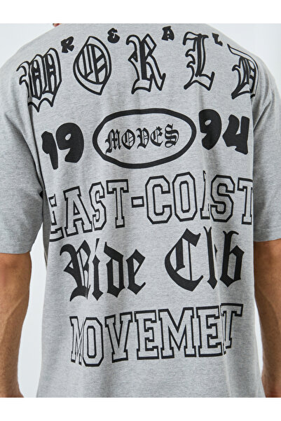 Styli Men Grey Graphic Print Oversized T-Shirt