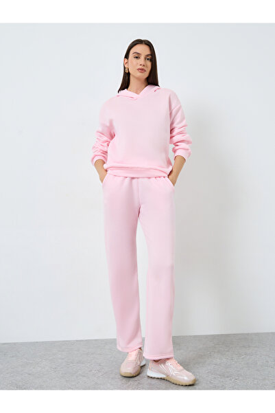 Styli Pink Solid Hoodie and Drawstring Joggers Co-Ords