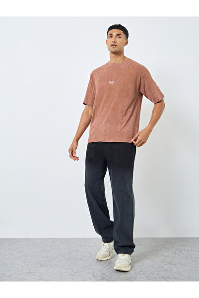 Styli Sew Panelled Acid Wash Jersey T-Shirt