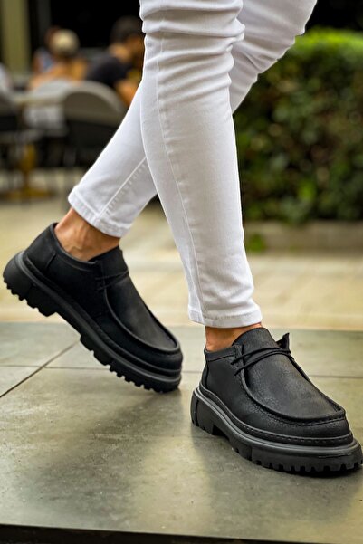 Lucy Shoes YG2404 Castle Ανδρικά κλασικά παπούτσια με κορδόνια CST - Μαύρα