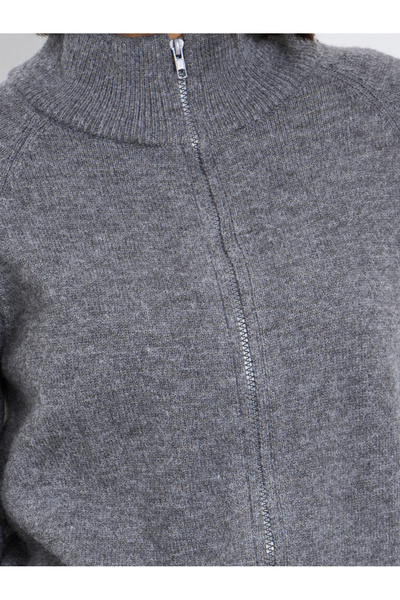 Styli Charcoal Grey Regular Fit Knit Cardigan