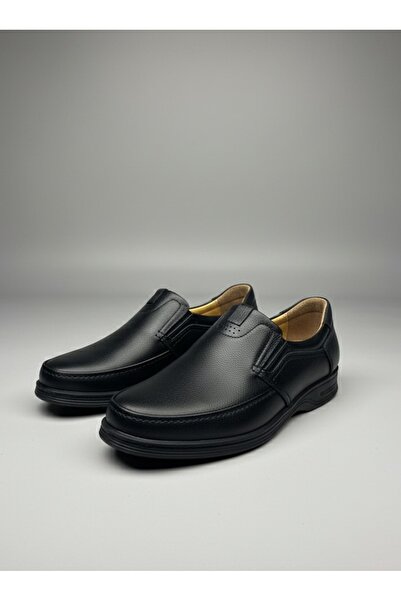 rocassi Men's Genuine Leather Heel Gel Comfort Shoes Black