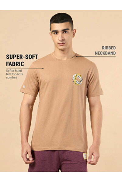 Cult By Styli Men Brown Graphic Print Short Sleeve T-Shirt