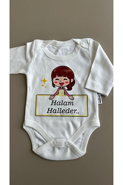 MODA Halam Halleder Printed 100% Cotton Long Sleeve Baby Bodysuit