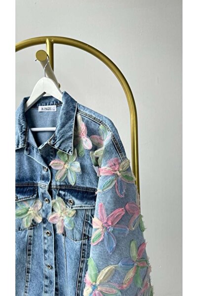 Hatun Atila Hatunatila Floral Denim Jacket 7828