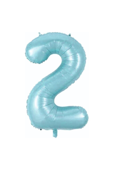 GÖRKEM TOPTAN PARTİ Folyo Balon 2 Rakamı Helyum Balon 76 Cm Mavi Renk - 2 Yaş...