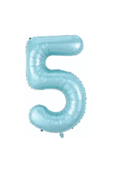 GÖRKEM TOPTAN PARTİ Folyo Balon 5 Rakamı Helyum Balon 76 Cm Mavi Renk - 5 Yaş Balonu -doğum Günü Parti Seti