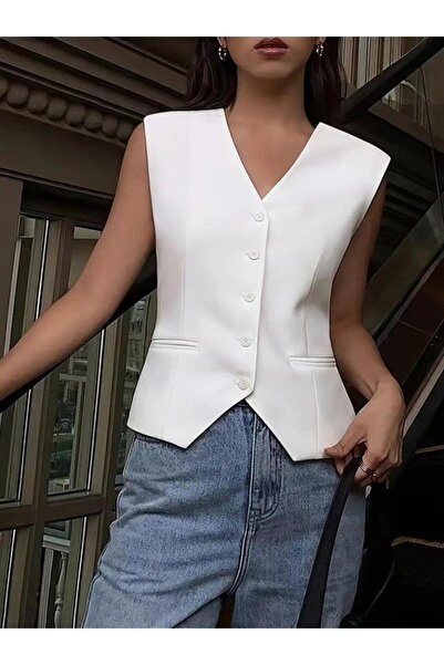 Modaiconu Women's Zero Sleeve Front Button Atlas Vest